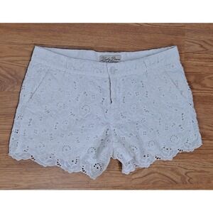 Lucky Brand Womens Size 29 White Eyelet Lace Flat Front Shorts